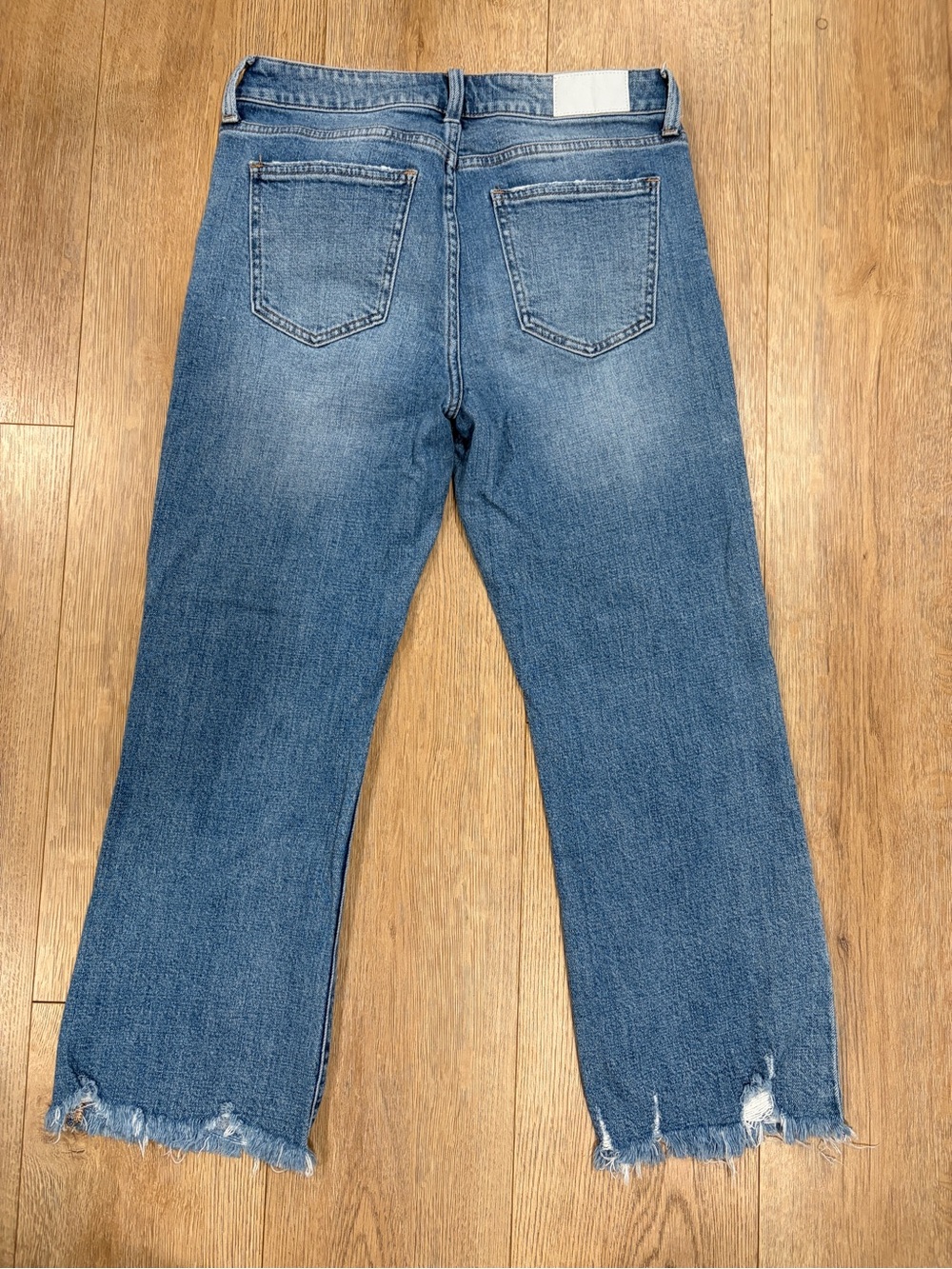 Pistola High Rise Kick Flare Crop Jeans Raw Hem Medium Wash Size 29 - Picture 4 of 8